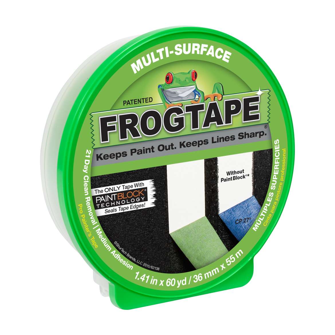 FrogTape® Multi-Surface Painting Tape - Green, 1.41 in. x 60 yd.